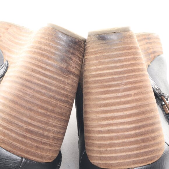 Dr. Scholl‘s Women Vegan Leather HARLIE Ankle Bootie Wedges 7 Black/Brown - Picture 16 of 16